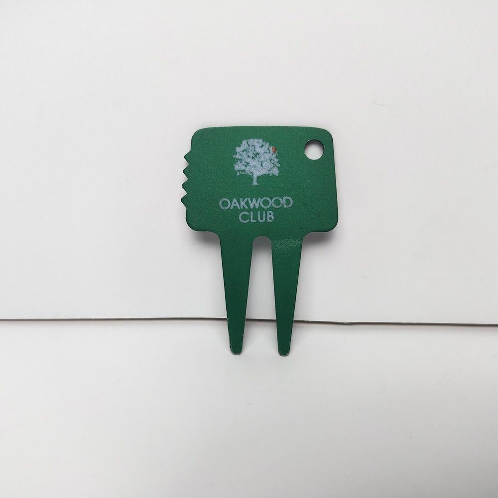 Vintage The Tee Line Two-prong Metal Golf Green Repair Tool Custom Oakwood Club